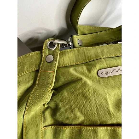 NEW Baggallini XL Hampton Bright Green/Orange Satchel Travel Gym Carry All TBag - Picture 12 of 14